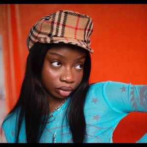 Burberry print hat vintage